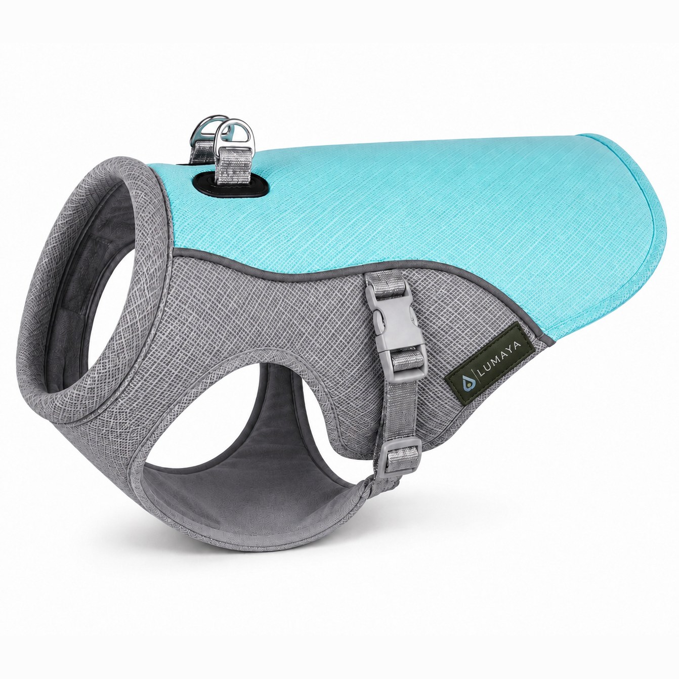 Gilet rafraîchissant et harnais LUMAYA turquoise