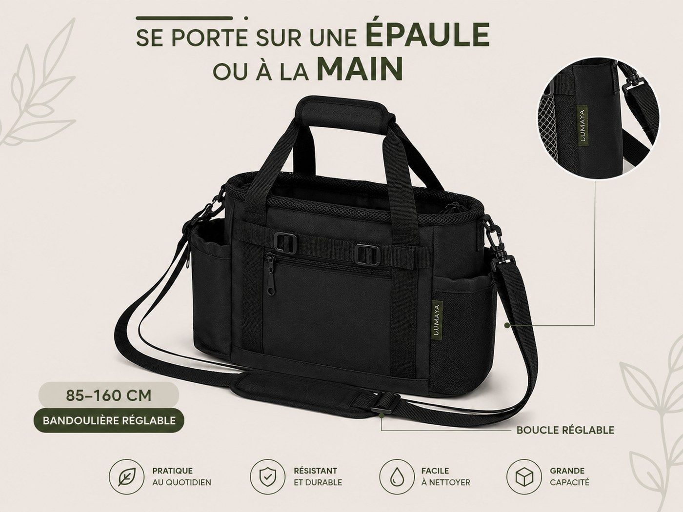 Sac de transport LUMAYA porté en bandoulière